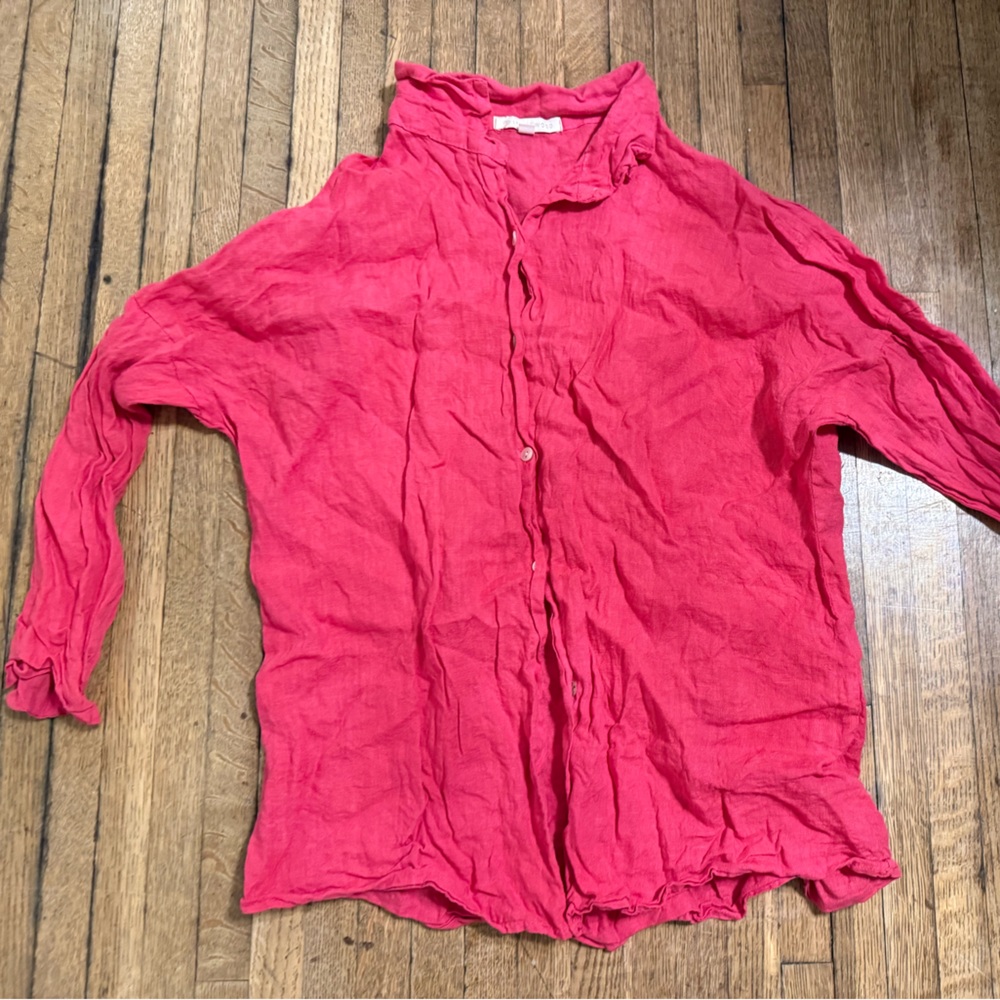 Lemonwood linen magenta shirt